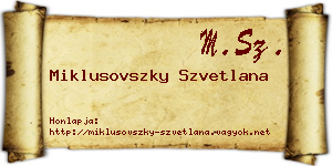 Miklusovszky Szvetlana névjegykártya